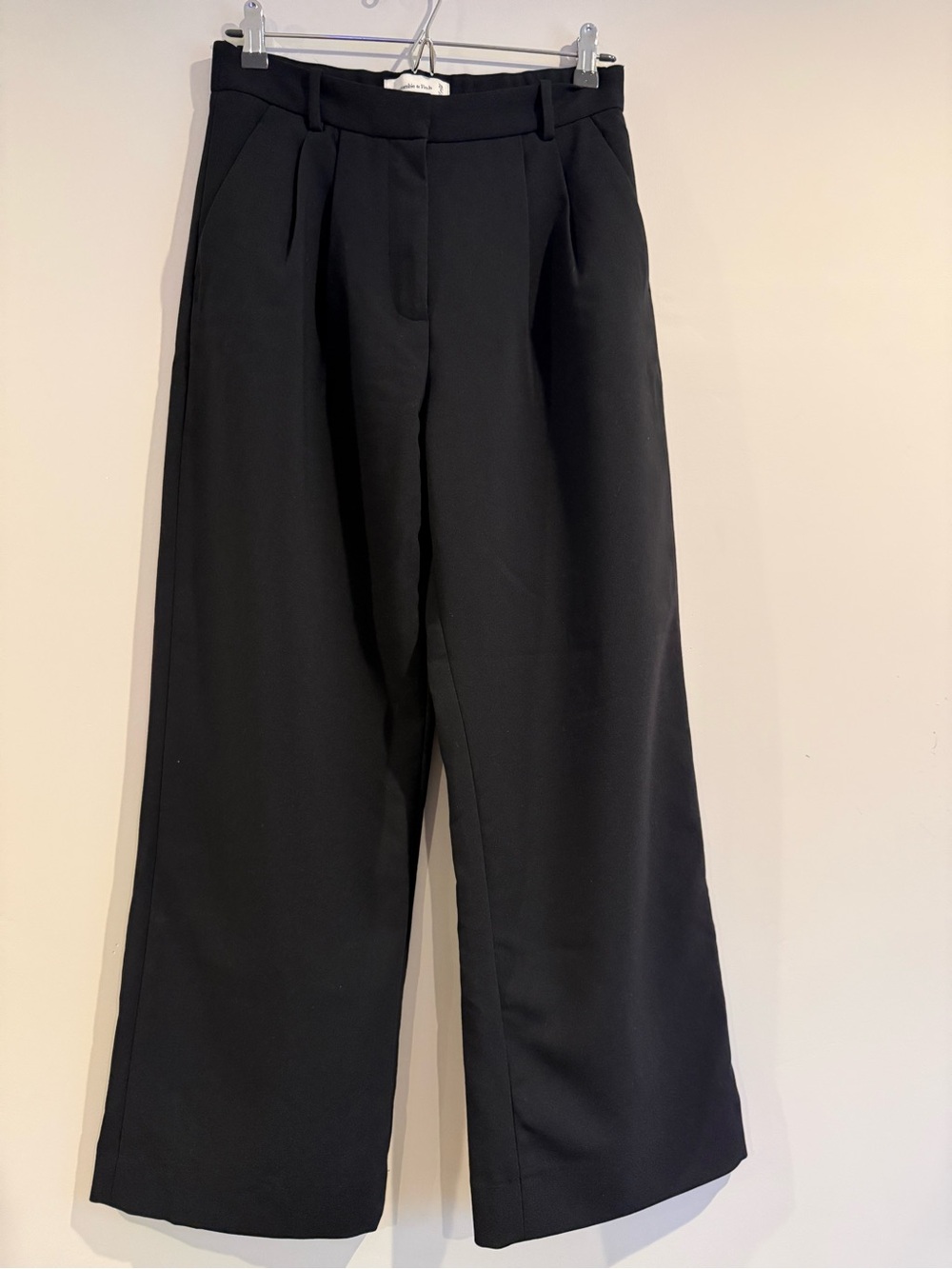 Abercrombie & Fitch Black Wide-Leg Trousers